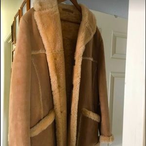 Suede Shearling Coat Men’s Sz 42